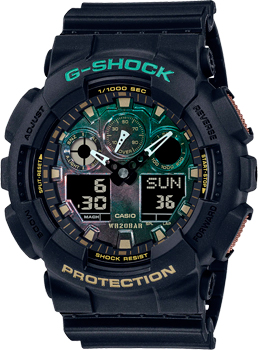 Японские наручные  мужские часы Casio GA-100RC-1A. Коллекция G-Shock