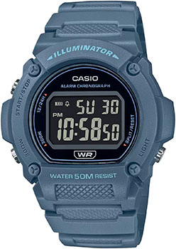 Японские наручные  мужские часы Casio W-219HC-2B. Коллекция Digital