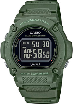 Японские наручные  мужские часы Casio W-219HC-3B. Коллекция Digital