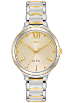 Японские наручные  женские часы Citizen EM0554-82X. Коллекция Eco-Drive