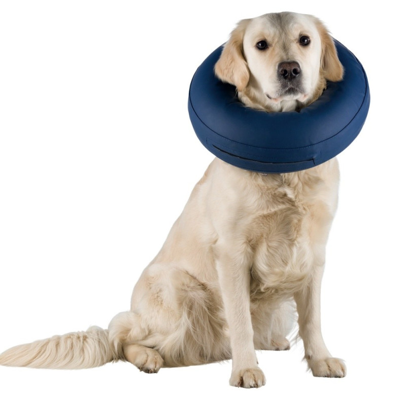Trixie Надувной защитный воротник для собак M: обхват шеи 40–45 см, толщина 11,5 см, синий