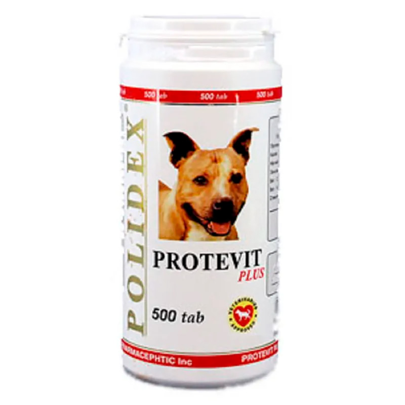 Polidex Протевит Плюс Мультивитаминный комплекс для собак, 500 таблеток
