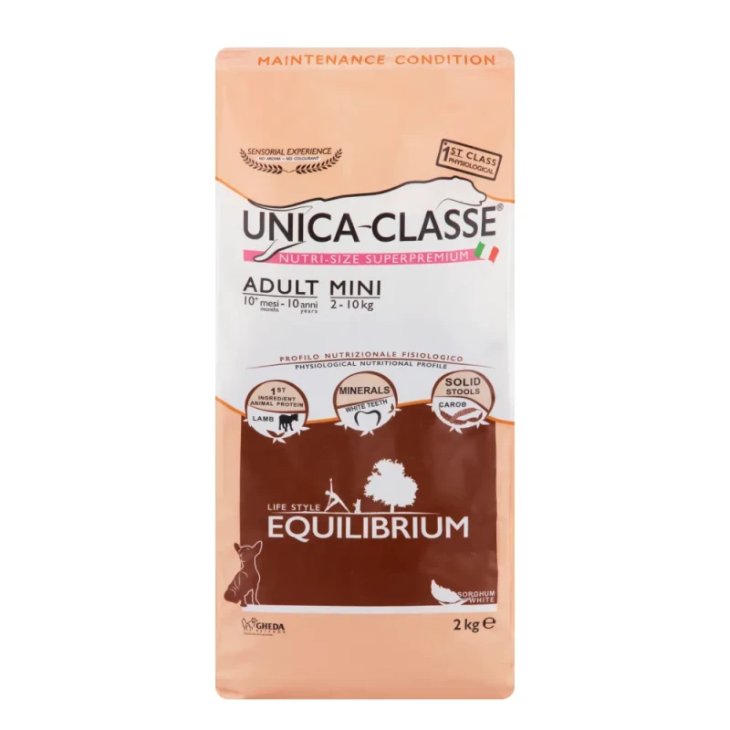 UNICA Adult Mini Equilibrium сухой корм для собак мелких пород с ягненком, 2 кг
