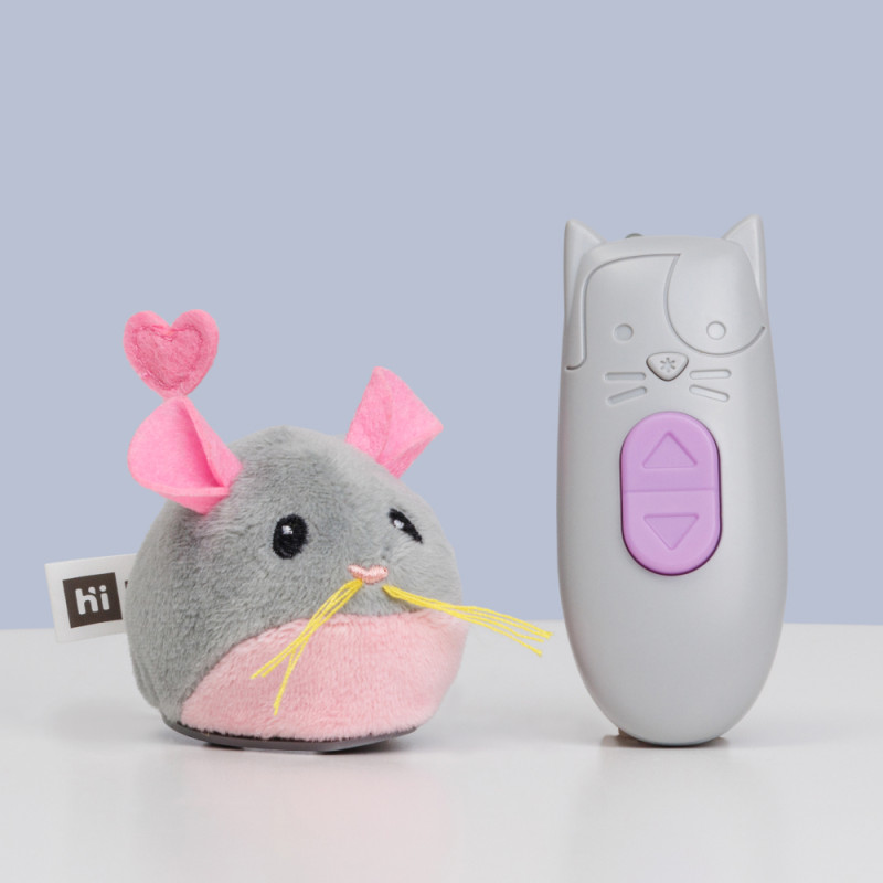 HiPet Игрушка на радиоуправлении для кошек Мышка с лазером, мышка 6х4,5х5,5 см, пульт 9,2х4х3,6 см