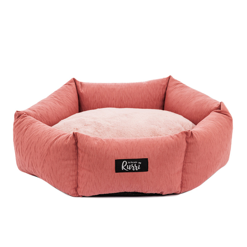 Rurri Лежак для кошек и собак мелких и средних пород, 50х50х15 см, розовый