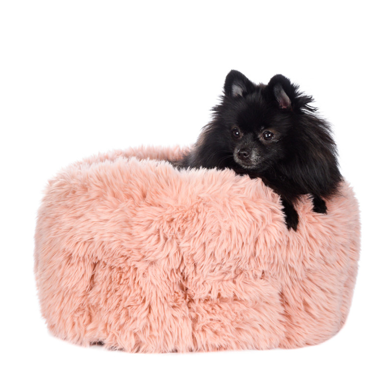 Rurri Лежак круглый для собак и кошек мелких пород, 35х20 см, розовый