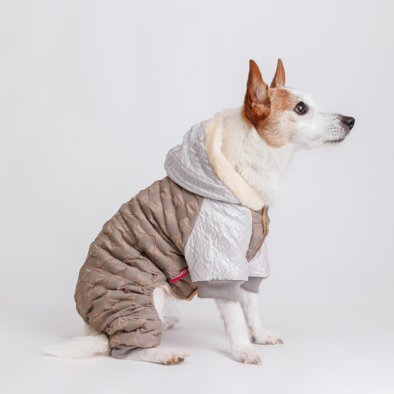 Petmax Комбинезон с капюшоном для собак, XL, серый