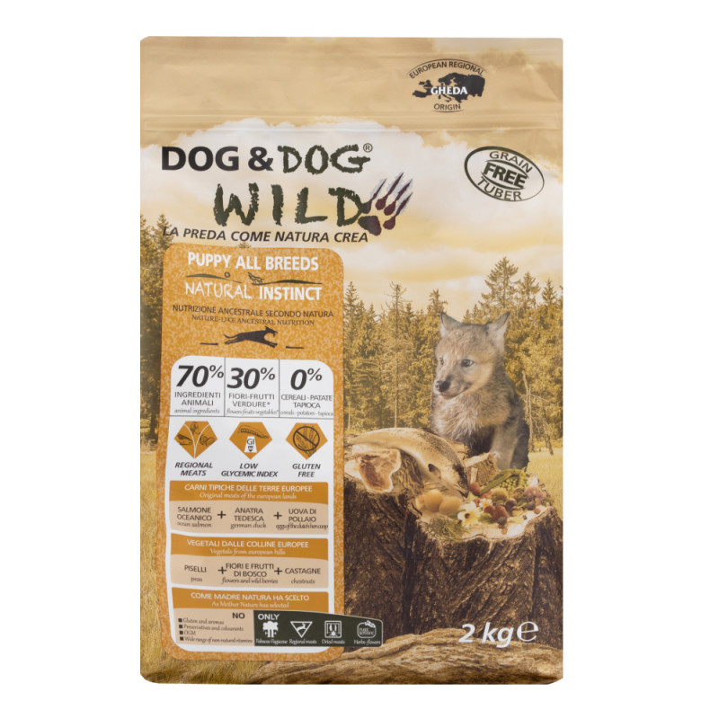 Dog & Dog Wild Natural Instinct Сухой корм для щенков, с лососем и уткой, 2 кг