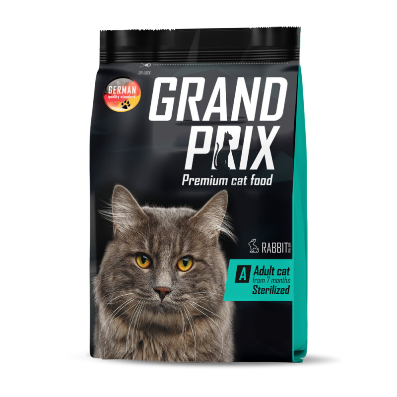 Grand Prix Корм сухой для стерилизованных кошек с кроликом 1,5 кг