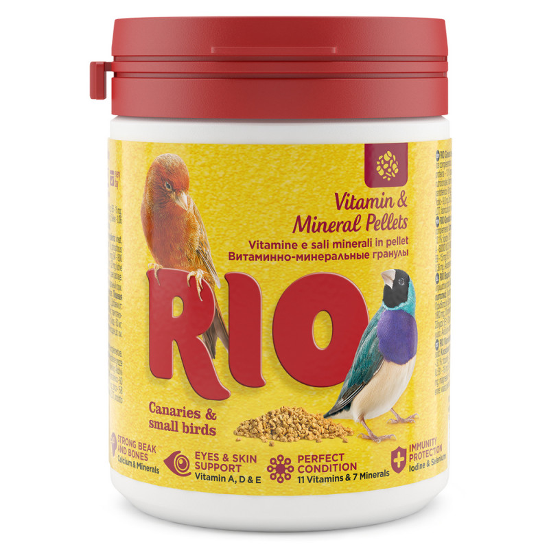 RIO Витаминно-минеральные гранулы для канареек, экзотов и других мелкихптиц, 120г