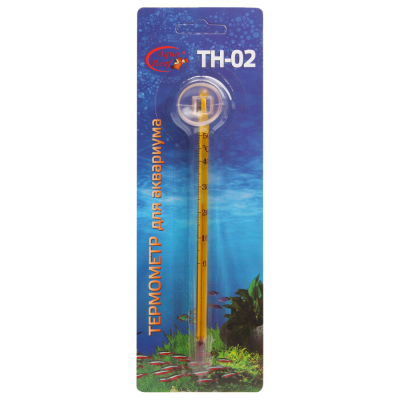 AQUA REEF Термометр для аквариума на присоске тонкий, 20x8x2 см