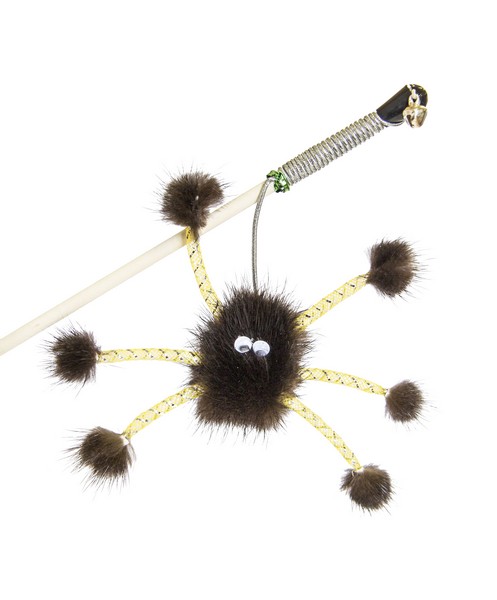 Pet Hobby Дразнилка Норковый паук на веревке (с натуральной норкой) 60 см