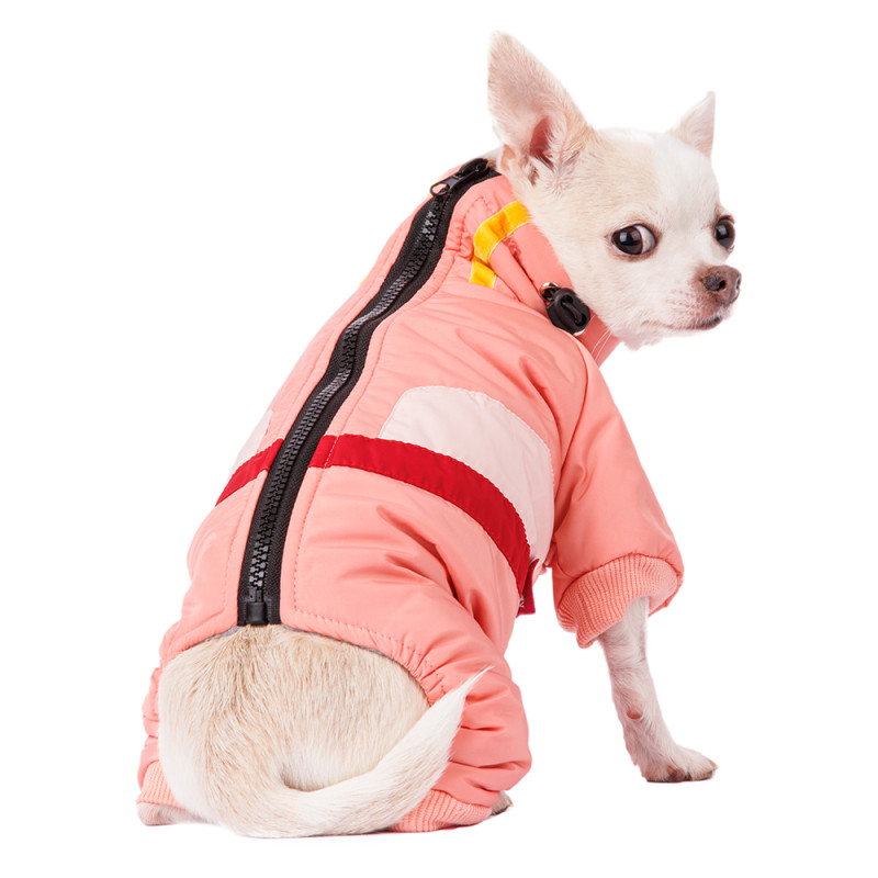 Petmax Комбинезон на молнии для собак S розовый (девочка)