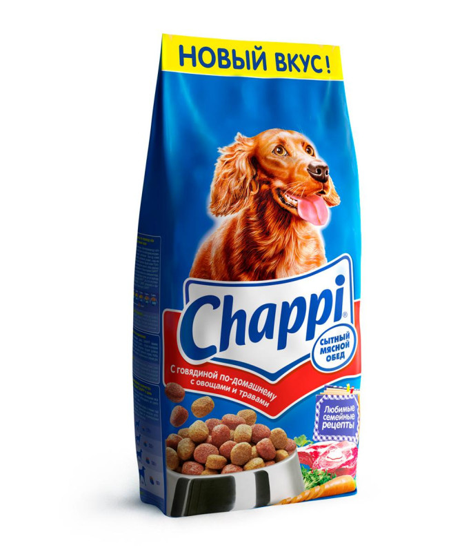 Chappi Сухой корм для собак всех пород, с говядиной по-домашнему, овощами и травами, 15 кг