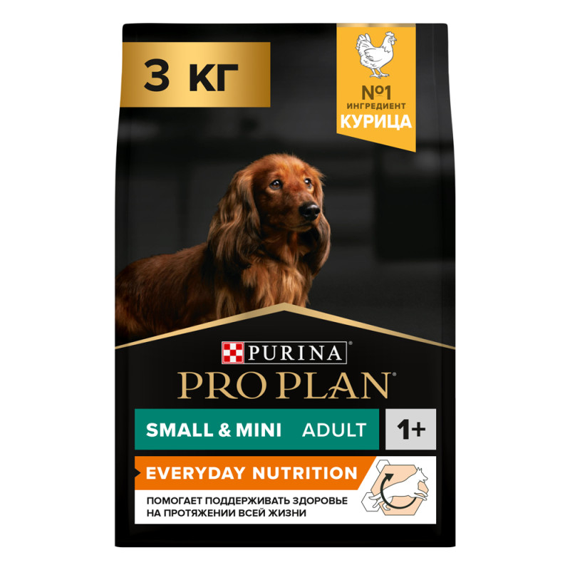 PRO PLAN® Small and Mini Adult Сухой корм для взрослых собак мелких и карликовых пород, с курицей, 3 кг