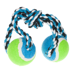 Petmax Игрушка для собак Мячи теннисные на веревке с узлом синие 40 см