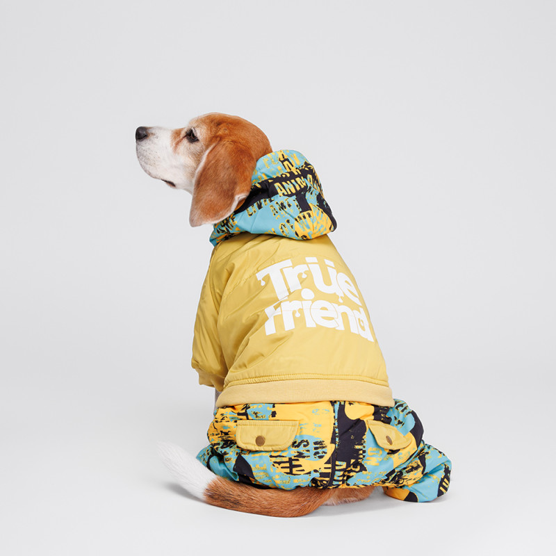 Petmax Комбинезон с капюшоном для собак, 3XL, желтый