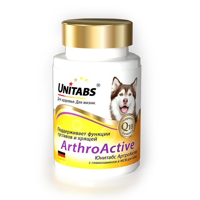 Unitabs Витаминно-минеральный комплекс с глюкозамином и МСМ для суставов и хрящей собак, 100 таблеток
