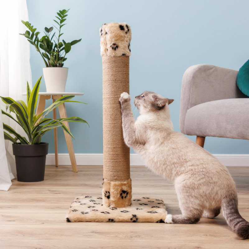 Домоседы Когтеточка-столбик (35х35х70 см) с джутом для кошек