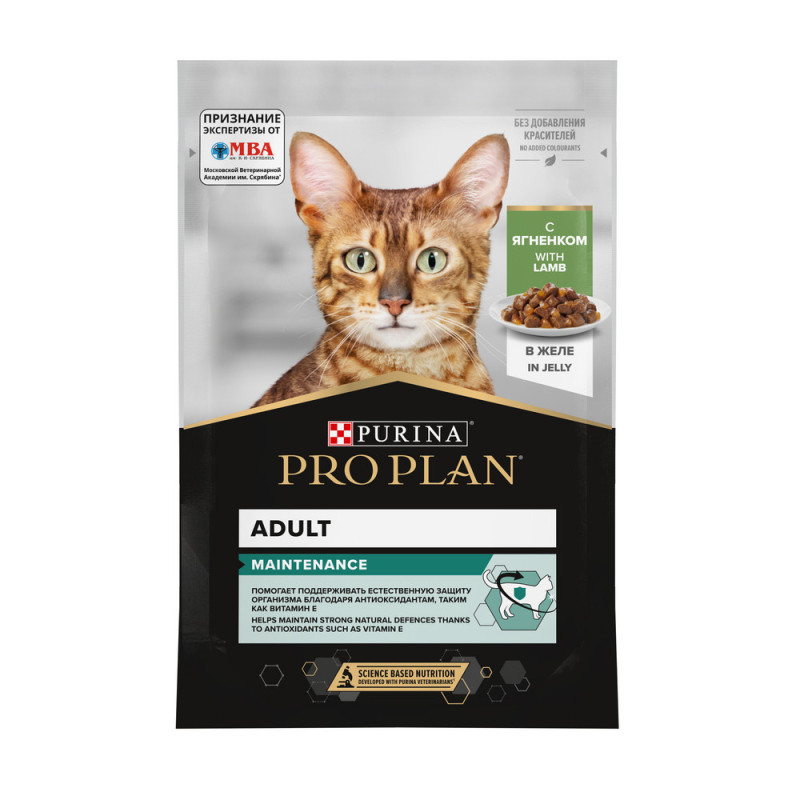 PRO PLAN® Adult влажный корм для взрослых кошек с ягненком, в желе, 85 г