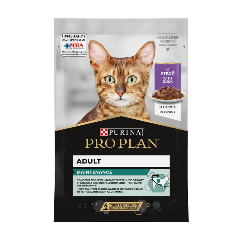 PRO PLAN® Adult влажный корм для взрослых кошек с уткой, в соусе, 85 г
