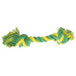 Petmax Игрушка для собак Веревка с 2 узлами зеленый с желтым 35 см