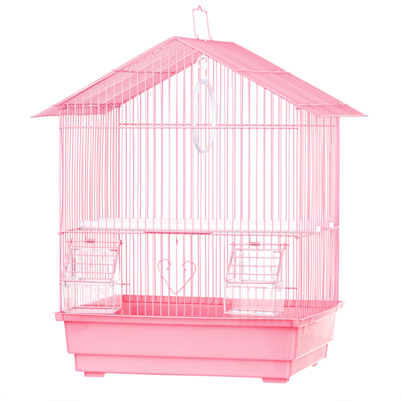Petmax Клетка для мелких птиц 35x28x46 см розовая