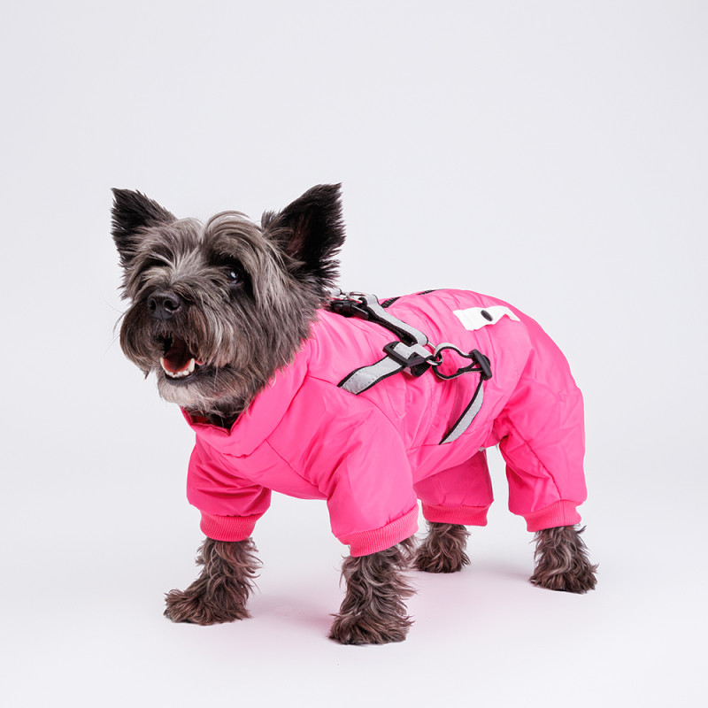 Petmax Комбинезон со шлейкой для собак, M, розовый (девочка)