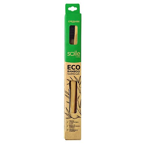 SMILE CARE Зубная щетка ECO BAMBOO С ручкой из бамбука средняя