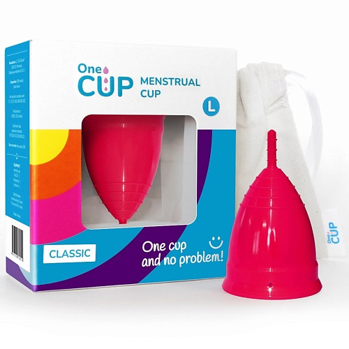 ONECUP Менструальная чаша Classic розовая размер L