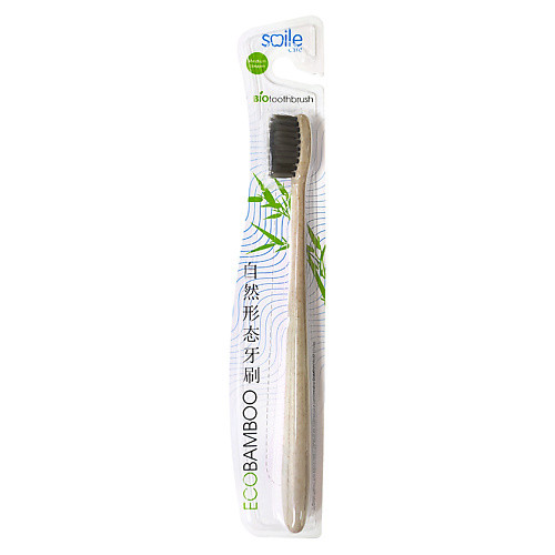 SMILE CARE Зубная щетка ECO BAMBOO с ручкой из соломы пшеницы средняя