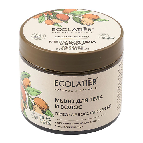 ECOLATIER GREEN Мыло для тела и волос Глубокое восстановление ORGANIC ARGANA 350.0