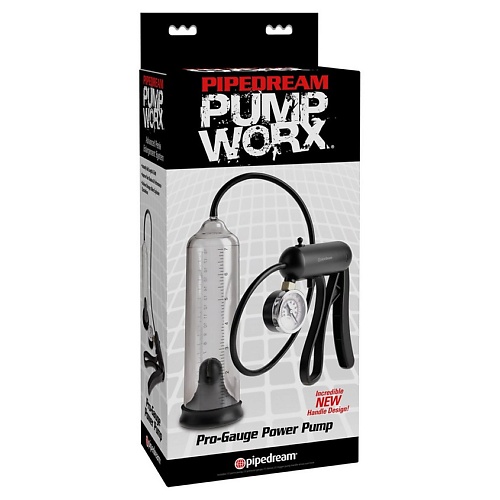 PIPEDREAM Вакуумная мужская помпа с датчиком давления Pump Worx Pro-Gauge Power Pump