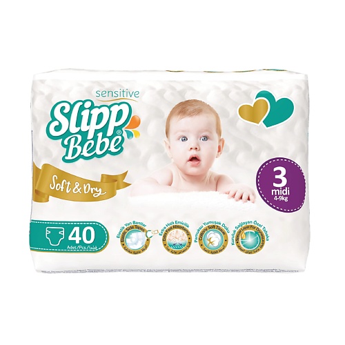 SLIPP BEBE Подгузники для детей TWIN № 3 40.0