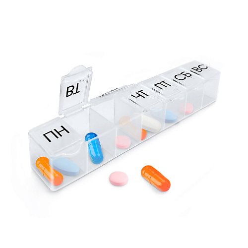 DASWERK Таблетница - контейнер для лекарств и витаминов "7 дней/1 прием"
