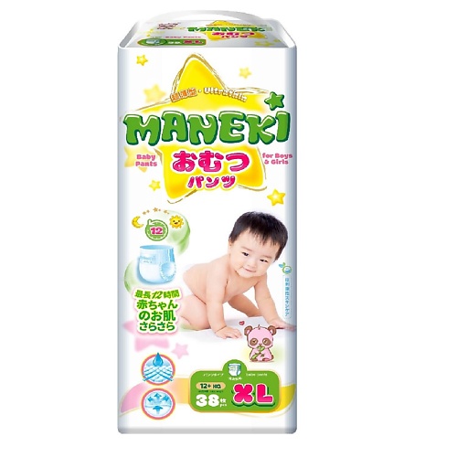 MANEKI Maneki Подгузники-трусики детские одноразовые размер XL 12+ кг 1