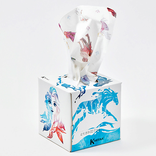 KARTIKA Салфетки бумажные косметические 3 слоя Ледяной Конь "Frozen" 56