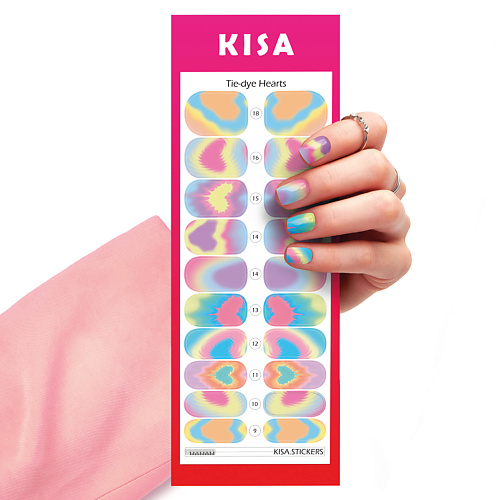 KISA.STICKERS Пленки для маникюра Tie Dye Hearts