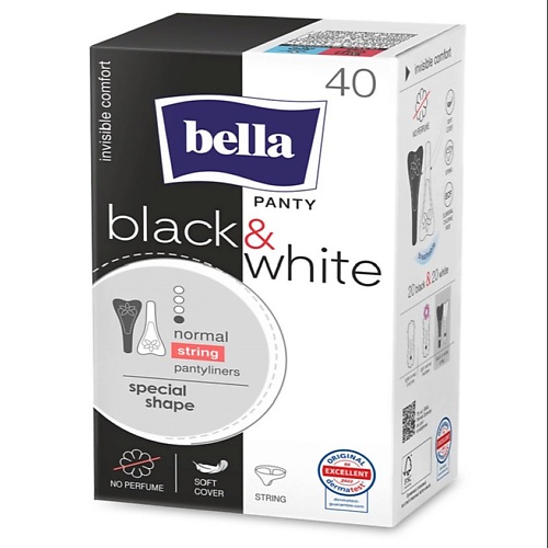 BELLA Прокладки ежедневные супертонкие Panty Slim Black&White 1.0