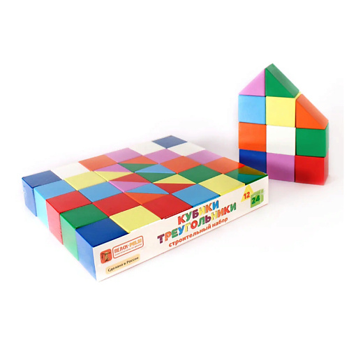 PELSI Кубики-тругольники, строительный набор для детей 24