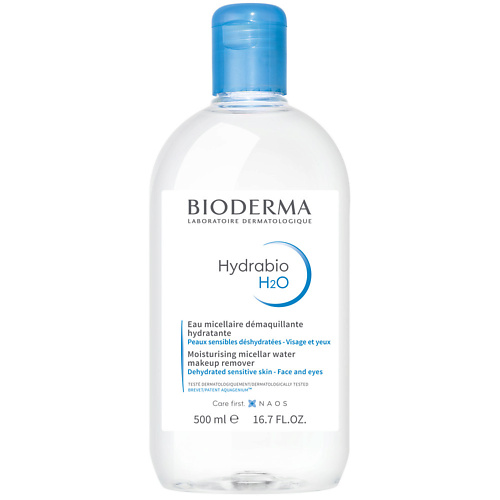 BIODERMA Мицеллярная вода очищающая для сухой и обезвоженной кожи лица Hydrabio H2O 500.0