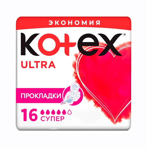 KOTEX Прокладки гигиенические Ультра Сетч Супер Fast Absorb 16.0