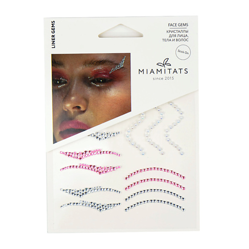 MIAMITATS Кристаллы на клейком слое для лица, волос и тела Liner gems