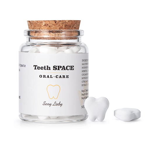 TEETHSPACE Зубная паста отбеливающая в таблетках Лимон Натуральная 100