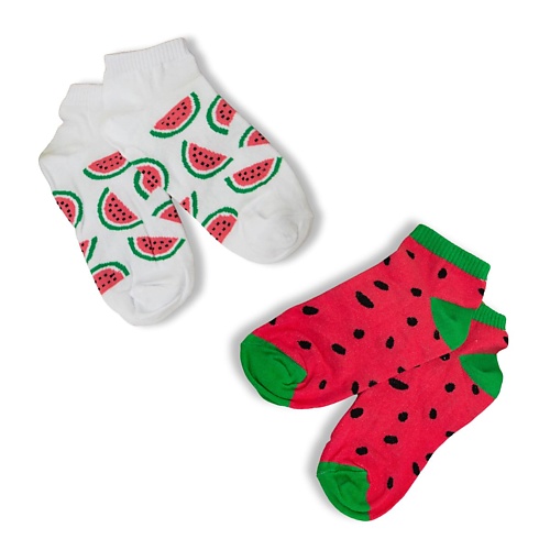ILIKEGIFT Носки женские короткие "Watermelon Red and White" 2 пары