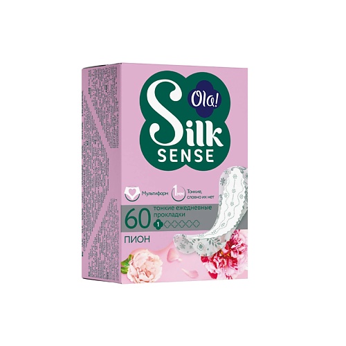 OLA! Silk Sense Light Ежедневные женские ультратонкие прокладки мультиформ, аромат Белый пион 60