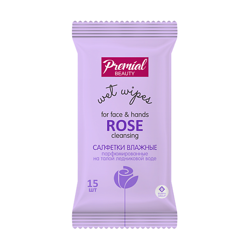 PREMIAL La fleur Салфетки влажные очищающие ароматерапия роза 15.0