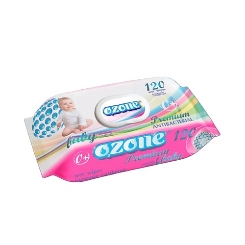 OZONE Влажные Салфетки  для детей с экстрактом ромашки Антибактериальные  Premium 120