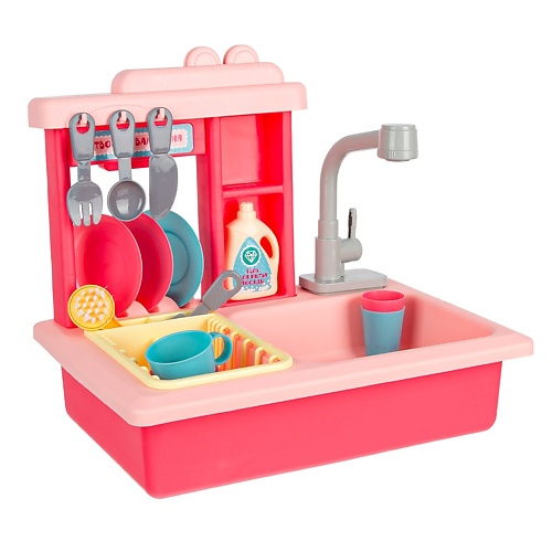GIRL'S CLUB Игровой набор "Кухня", мойка, настоящая вода, посуда меняет цвет в воде, аксессуары 1.0
