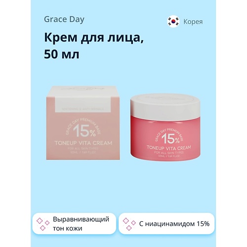 GRACE DAY Крем для лица с ниацинамидом 15% (выравнивающий тон кожи) 50.0